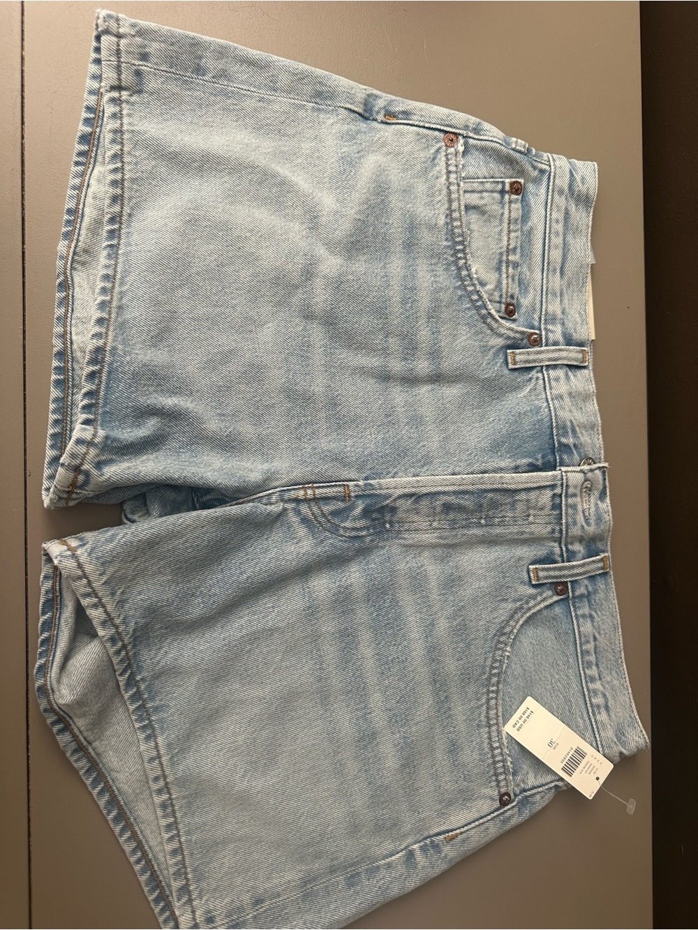 Agolde Light Blue High-Rise Denim Shorts